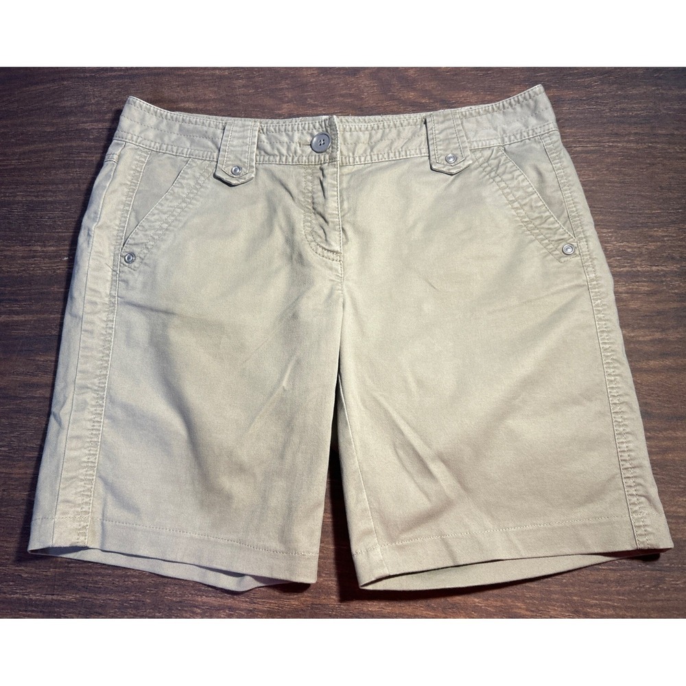 Ann Taylor Women's Khaki Julie Bermuda Dress Shorts - Size 4 Tan